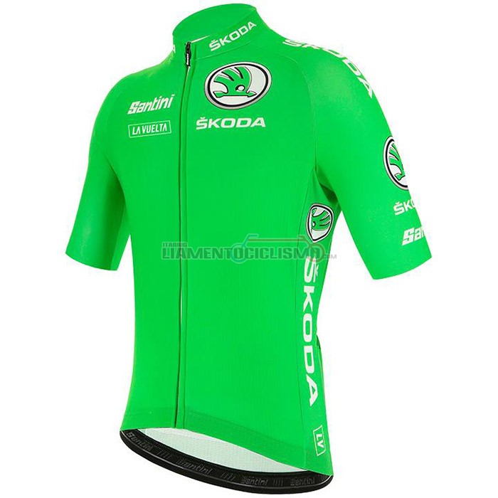 Abbigliamento Ciclismo Vuelta Espana Manica Corta 2020 Verde